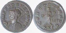 The Roman Empire
Probus AD 276-282. Siscia Billon Antoninianus, 3,77g IMP PROBVS P F AVG, radiate and cuirassed bust right. Rev CONCORDIA AVG, Concor...