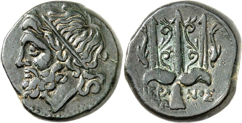 SIZILIEN. 
SYRAKUS (Siracusa). 
Hieron II. 275-216 v. Chr. AE-Hemilitron 20mm ...