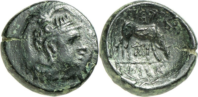 MAKEDONIEN. 
PELLA (Agii Apostoli). 
AE-Tetrachalkon 21mm (168/31 v.Chr.) 9,64...