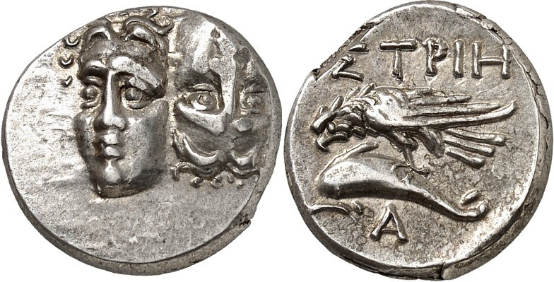THRAKIEN. 
STÄDTE. 
ISTROS (Caranasuf). Drachme (400/300 v.Chr.) 5,80g. Paar J...