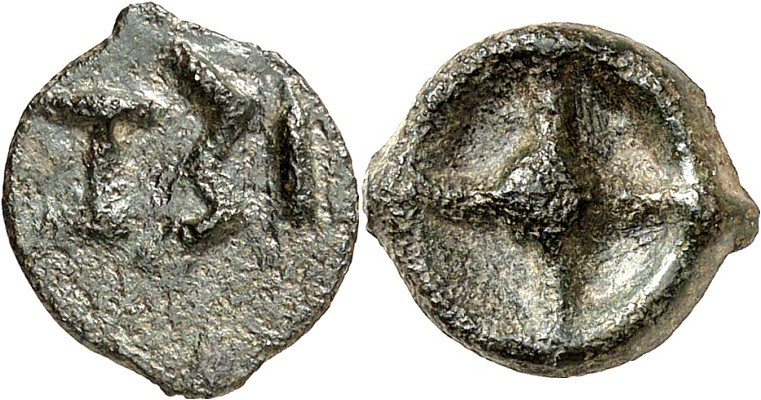THRAKIEN. 
STÄDTE. 
ISTROS (Caranasuf). AE-Guss-Chalkus 14/12mm (420/400 v.Chr...