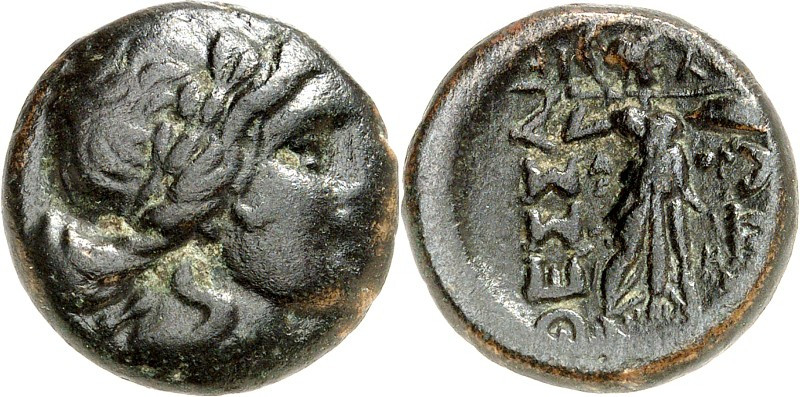 THESSALIEN. 
THESSALISCHE LIGA. AE-Tetrachalkon 19mm (168/44 v.Chr.) 6,65g, Apo...