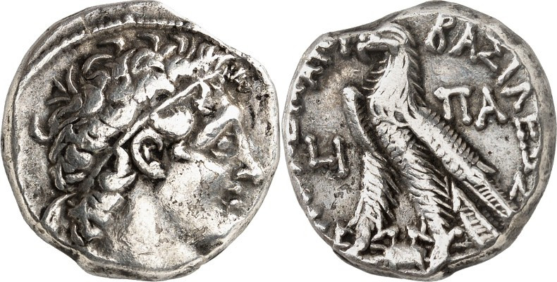 ÄGYPTEN. 
Ptolemaios XII. "Auletes" 80-51 v. Chr. Stater ("10"= 72/71 v.Chr.) 1...