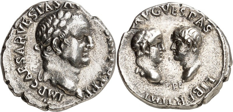 RÖMISCHES KAISERREICH.
VESPASIANUS mit Titus und Domitianus Caesares 69-79. Den...