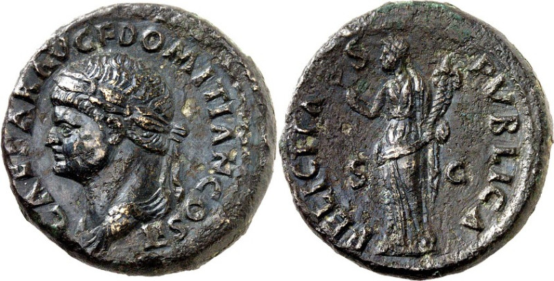 RÖMISCHES KAISERREICH. 
Domitianus, Caesar z.Z. Vespasianus 69-79. AE-Dupondius...