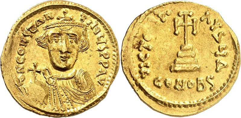 BYZANZ. 
KONSTANS II., allein 641-654. Solidus (642/646) 4,40g, Konstantinopel,...