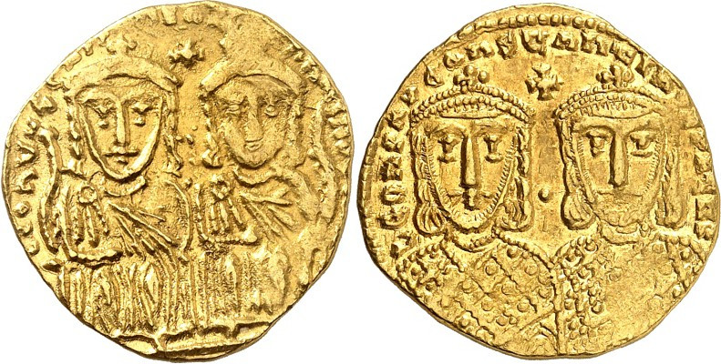 BYZANZ. 
LEON IV. mit Konstantinos VI. 776-780. Solidus (778/780) 4,51g, Konsta...
