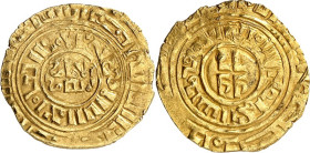 JERUSALEM, Königreich. 
Balduin III. 1143-1163. Gold-Besant 3,48g, nach fatimidischem Denar von Al Amir Beidseitig pseudokufische Schrift in doppelte...