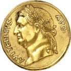 RÖMISCHE KAISERZEIT. 
Vitellius 69. Eins. Medaille 16./17. Jh. A. VITELLIVS. AVG. Lorbeerbekr. Kopf d. Kaisers n. l. Bronzeguss, vergoldet, 88mm. Kun...