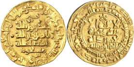AFGHANISTAN, INDIEN u. OSTIRAN. 
GHAZNAWIDEN. 
Ma'sud (Nasir Din Allah) 1030-1042 mit Kalif al-Qa'im. Gold-Dinar 429 AH = 1037/38 AD, 3,69g. Mzst. N...