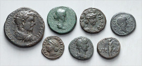 GRIECHEN der RÖMISCHEN KAISERZEIT. 
Allgemein: Bronzemünzen. 25 Bronzeprägungen (17-30mm) meist Makedonien, Thrakien u.a., Prägungen des Augustus, Ha...