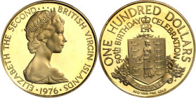 BRITISCHE JUNGFERN-INSELN. 
1976 Elisabeth II. 50. Geburtstag. F. 2, K-M. 8. . 

GOLD P.P. in Or.-Mappe