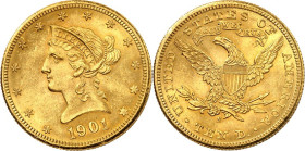 USA. 
10 Dollar 1901&nbsp;S, Coronet head. F. 160. . 

GOLD vz-St
