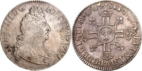 FRANKREICH. 
Louis XIV. 1643-1715. 1/2 Ecu aux 8 L 1701/1704 A Paris. Brb. n.r. / 4 gekrönte Monogramme ins Kreuz gestellt., Reformation. Gad. 194. ....