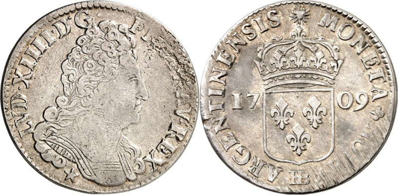 FRANKREICH. 
Louis XIV. 1643-1715. 1/2&nbsp;Ecu de Strasbourg zu 44 Sols 1709 B...