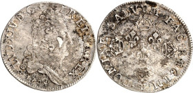 FRANKREICH. 
Louis XIV. 1643-1715. 10 Sols aux insignes 1704 BB Strassbourg. Geharn. Brb. n.r.&nbsp;/ Krone über gekreuzten Zeptern zw. Lilien. Dup. ...