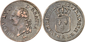 FRANKREICH. 
Louis XVI. 1774-1792. Cu-Sol à la vieille tete 1782 R Orleans. Gad.&nbsp; 350. . 

dunkle Patina, kl. Korr. ss