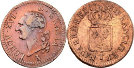 FRANKREICH. 
Louis XVI. 1774-1792. Cu-Sol à la vieille tete 1784 T Nantes. Gad.&nbsp; 350. . 

ss-vz