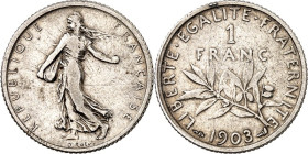 FRANKREICH. 
3.Republik 1871-1940. 1 Franc 1903 R. Gad. 467, KM 854. . 

ss