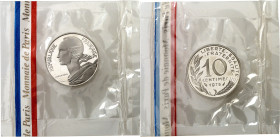 FRANKREICH. 
5. Republik seit 1959. Piefort 1/2 Franc 1975 Ag. KM P 525. . 

St verschweßt