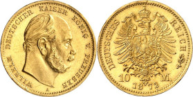 REICHSGOLD. 
PREUSSEN. 
10 Mark 1872A Wilhelm I. J. 242. . 

GOLD min.Rf.,St