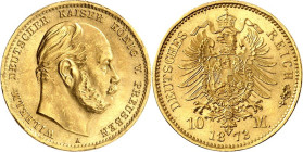 REICHSGOLD. 
PREUSSEN. 
10 Mark 1873A Wilhelm I. J. 242. . 

GOLD St-