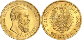 REICHSGOLD. 
PREUSSEN. 
20 Mark 1888 Friedrich III. J. 248. . 

GOLD vz/St