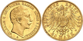 REICHSGOLD. 
PREUSSEN. 
20 Mark 1898 Wilhelm II. J. 252. . 

GOLD vz