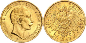 REICHSGOLD. 
PREUSSEN. 
20 Mark 1912 Wilhelm II. J. 252. . 

GOLD vz