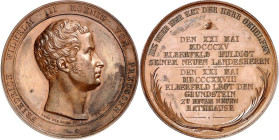 ALTDEUTSCHE LÄNDER und ADEL, 1806-1918. 
PREUSSEN Kgr.. 
Friedrich Wilhelm III. (1797-)1806-1840. Medaille 1828 (v.H.Gube, b. Loos) a.d. Grundsteinl...