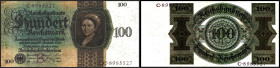 Reichsbank von 1924/1945. 
100 Reichsmark 11.10.1924 B-C. Ros.&nbsp; 171a. . 

mark. Druckfehler II