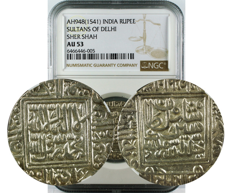 AH 948(1541) INDIA RUPEE SULTANS OF DELHI SHER SHAH AU53
Delhi Sultan, Sher Sha...