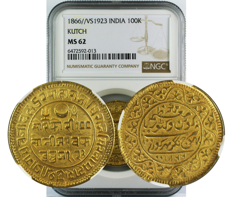 1866//VS1923 INDIA 100K KUTCH MS62
Indian Princely States, Kutch State, Pragmal...