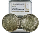 1835 C INDIA RUPEE MS62