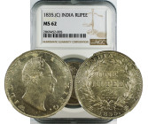 1835 C INDIA RUPEE MS62