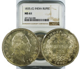 1835 C INDIA RUPEE MS61
