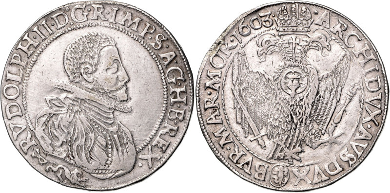 RUDOLF II (1576 - 1612)&nbsp;
1 Thaler, 1603, Jáchymov, 28,79g, Dav 3020, Jáchy...