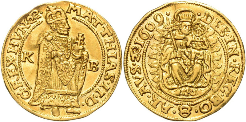 MATTHIAS II (1608 - 1619)&nbsp;
1 Ducat, 1609, KB, 3,39g, Husz 1081, KB. Husz 1...