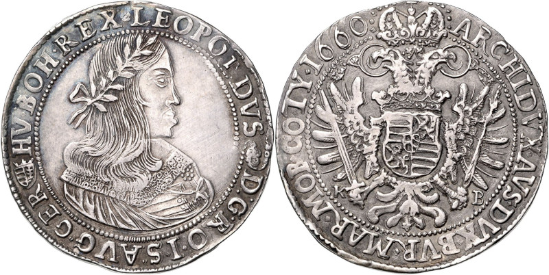 LEOPOLD I (1657 - 1705)&nbsp;
1 Thaler, 1660, KB, 28,6g, Husz 1366, KB. Husz 13...