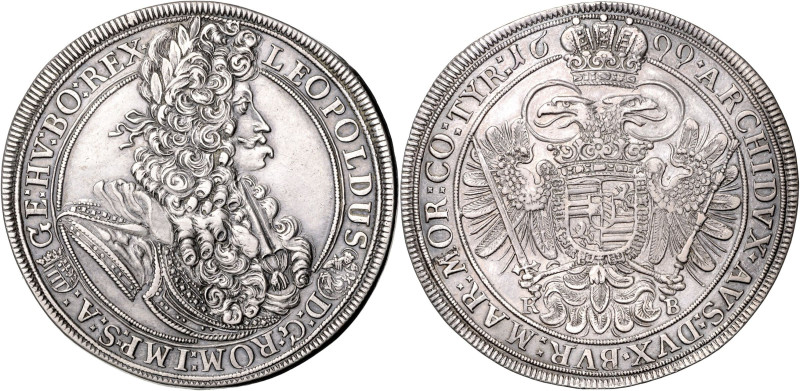 LEOPOLD I (1657 - 1705)&nbsp;
1 Thaler, 1699, KB, 28,58g, Husz 1374, KB. Husz 1...