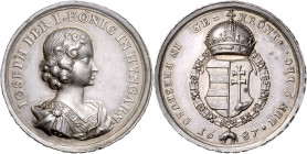 JOSEPH I (1705 - 1711)&nbsp;
Silver jeton Coronation of Joseph I as Hungarian Monarch Bratislava, 1687, Wien, 10,77g, 30 mm, Ag 900/1000, Nov. X A.*2...