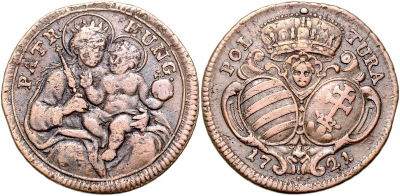 CHARLES VI (1711 - 1740)&nbsp;
Poltura pattern coin, 1721, 2,85g, Husz 1646, Hu...