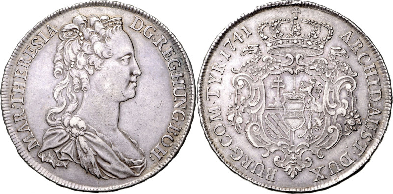 MARIA THERESA (1740 - 1780)&nbsp;
1 Thaler, 1741, Wien, 28,57g, Her 389, Wien. ...