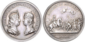 MARIA THERESA (1740 - 1780)&nbsp;
Silver medal Visit of Francis I and Maria Theresa to the Mining Towns of Upper Hungary, 1751, 8,7g, 29 mm, Ag 900/1...
