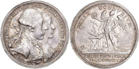 MARIA THERESA (1740 - 1780)&nbsp;
Silver medal Wedding of Joseph II and Isabella of Bourbon-Parma, 1760, 6,45g, 28 mm, Ag 900/1000, Mont 1893, 28 mm,...