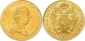 JOSEPH II (1765 - 1790)&nbsp;
2 Ducats, 1787, A, 6,98g, Her 6, A. Her 6&nbsp;

EF | EF