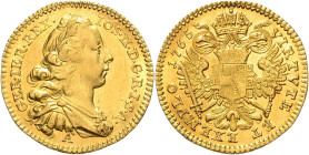 JOSEPH II (1765 - 1790)&nbsp;
1 Ducat, 1765, A, 3,49g, Her 20, A. Her 20&nbsp;

about UNC | UNC