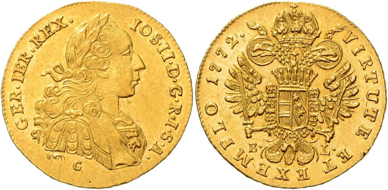 JOSEPH II (1765 - 1790)&nbsp;
1 Ducat, 1772, G, 3,49g, Her 62, G. Her 62&nbsp;...