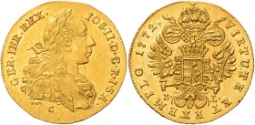 JOSEPH II (1765 - 1790)&nbsp;
1 Ducat, 1772, G, 3,49g, Her 62, G. Her 62&nbsp;

EF | EF