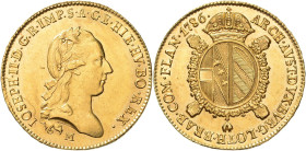 JOSEPH II (1765 - 1790)&nbsp;
Sovrano, 1786, 11,09g, Her 111, Her 111&nbsp;

about UNC | about UNC